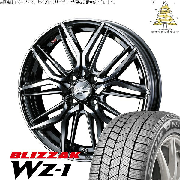ブリヂストン ブリザック WZ-1 165/70R14 ＋ レオニス LM ブラックメタルコート/ミラーカット 14インチ 4.5J +45 4H100P スタッドレス・ホイール4本セット。1枚目。
