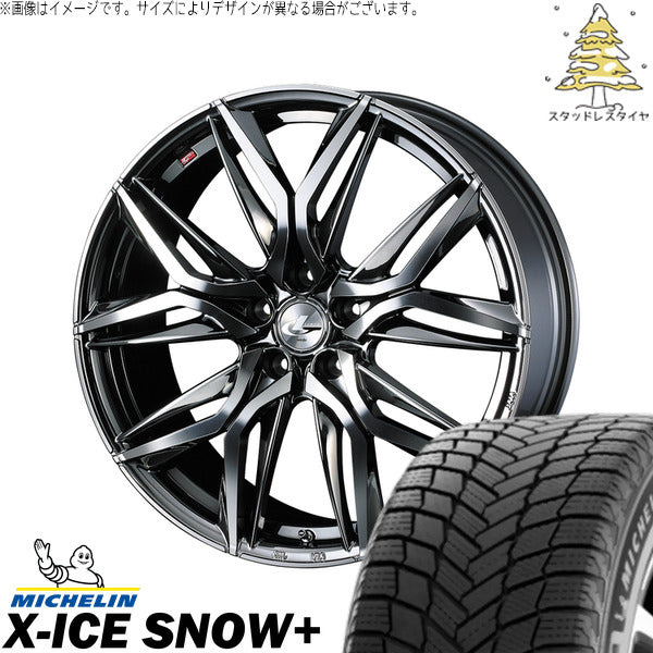 ミシュラン エックスアイス スノー+ 225/55R17 ＋ レオニス LM ブラックメタルコート/ミラーカット 17インチ 6.5J +42 5H100P スタッドレス・ホイール4本セット。1枚目。