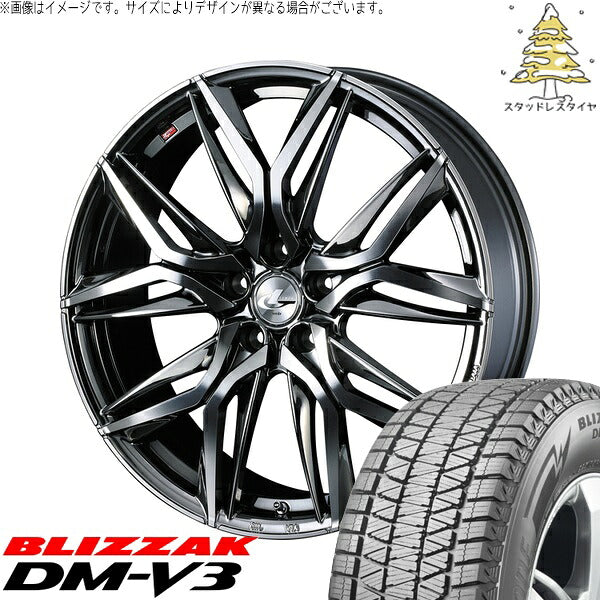 ブリヂストン ブリザック DM-V3 235/55R19 ＋ レオニス LM ブラックメタルコート/ミラーカット 19インチ 8J +43 5H114.3P スタッドレス・ホイール4本セット。1枚目。
