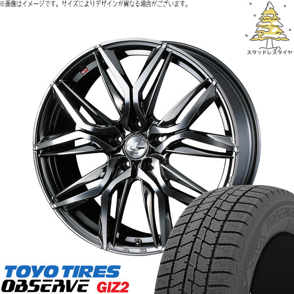 トーヨータイヤ OBSERVE 215/45R18 ＋ レオニス LM ブラックメタルコート/ミラーカット 18インチ 8J +42 5H114.3P スタッドレス・ホイール4本セット。1枚目。