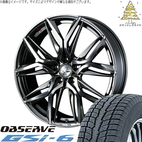 トーヨータイヤ オブザーブ Gsi-6 225/60R17 ＋ レオニス LM ブラックメタルコート/ミラーカット 17インチ 6.5J +42 5H100P スタッドレス・ホイール4本セット。1枚目。