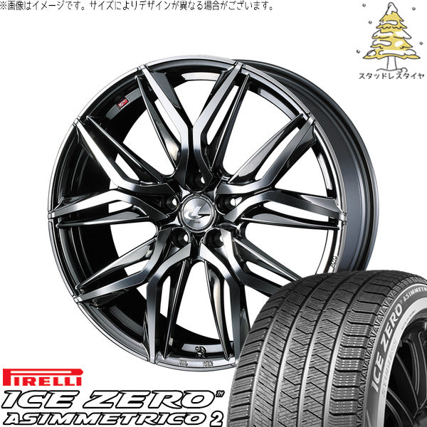 ピレリ アイスゼロアシンメトリコ2 255/45R20 ＋ レオニス LM ブラックメタルコート/ミラーカット 20インチ 8.5J +45 5H114.3P スタッドレス・ホイール4本セット。1枚目。