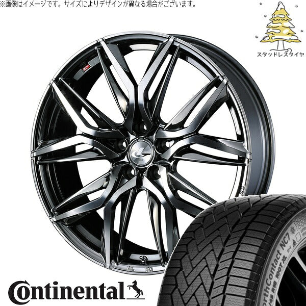 コンチネンタル ノースコンタクト NC7 225/45R18 ＋ レオニス LM ブラックメタルコート/ミラーカット 18インチ 7J +55 5H114.3P スタッドレス・ホイール4本セット。1枚目。