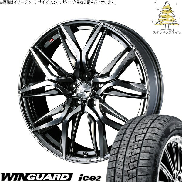 ネクセン ウィンガード アイス2 215/50R17 ＋ レオニス LM ブラックメタルコート/ミラーカット 17インチ 7J +47 5H114.3P スタッドレス・ホイール4本セット。1枚目。