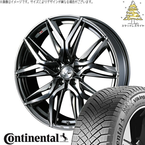 コンチネンタル バイキングコンタクト8 245/35R19 ＋ レオニス LM ブラックメタルコート/ミラーカット 19インチ 8J +43 5H114.3P スタッドレス・ホイール4本セット。1枚目。