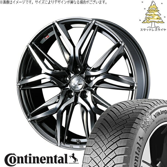 コンチネンタル バイキングコンタクト8 235/50R18 ＋ レオニス LM ブラックメタルコート/ミラーカット 18インチ 8J +42 5H114.3P スタッドレス・ホイール4本セット。1枚目。