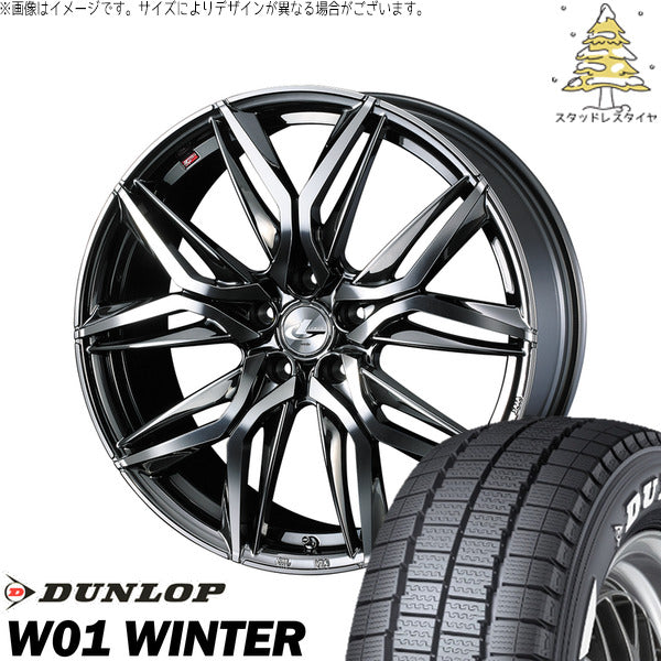 ダンロップ W01 WINTER 215/60R17 ＋ レオニス LM ブラックメタルコート/ミラーカット 17インチ 6.5J +52 5H114.3P スタッドレス・ホイール4本セット。1枚目。