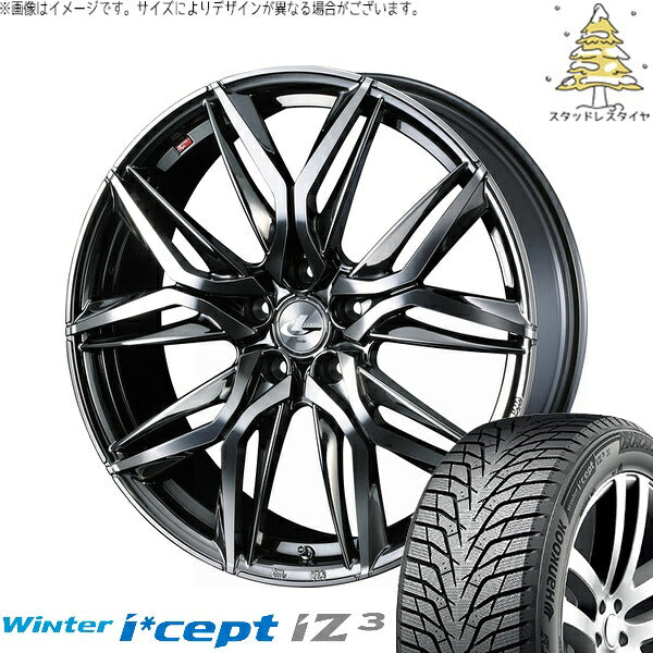 ハンコック ウィンターアイセプト IZ3 W636 215/50R17 ＋ レオニス LM ブラックメタルコート/ミラーカット 17インチ 7J +53 5H114.3P スタッドレス・ホイール4本セット。1枚目。