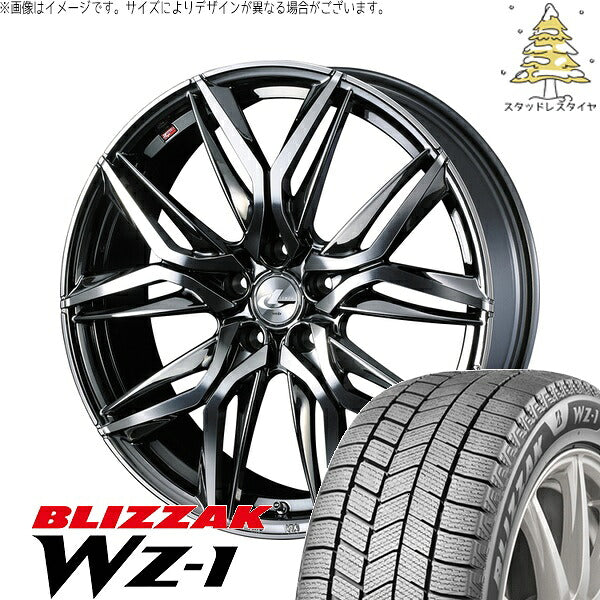 ブリヂストン ブリザック WZ-1 195/45R17 ＋ レオニス LM ブラックメタルコート/ミラーカット 17インチ 6.5J +42 5H100P スタッドレス・ホイール4本セット。1枚目。