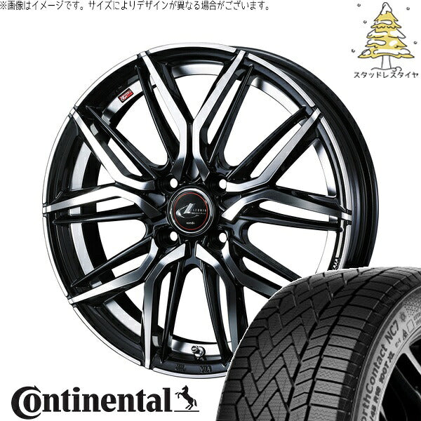 コンチネンタル ノースコンタクト NC7 175/65R15 ＋ レオニス LM パールブラック/ミラーカット 15インチ 5.5J +43 4H100P スタッドレス・ホイール4本セット。1枚目。