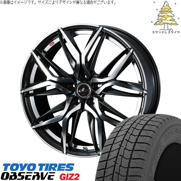 トーヨータイヤ OBSERVE 205/65R16 ＋ レオニス LM パールブラック/ミラーカット 16インチ 6.5J +40 5H114.3P スタッドレス・ホイール4本セット。1枚目。