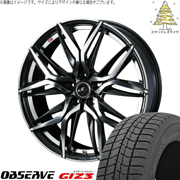 トーヨータイヤ オブザーブ GIZ3 225/50R18 ＋ レオニス LM パールブラック/ミラーカット 18インチ 7J +47 5H114.3P スタッドレス・ホイール4本セット。1枚目。