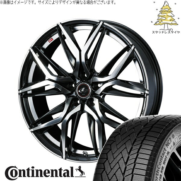 コンチネンタル ノースコンタクト NC7 215/60R16 ＋ レオニス LM パールブラック/ミラーカット 16インチ 6.5J +52 5H114.3P スタッドレス・ホイール4本セット。1枚目。