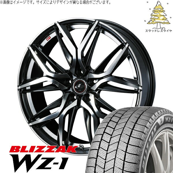 ブリヂストン ブリザック WZ-1 225/65R17 ＋ レオニス LM パールブラック/ミラーカット 17インチ 7J +47 5H100P スタッドレス・ホイール4本セット。1枚目。