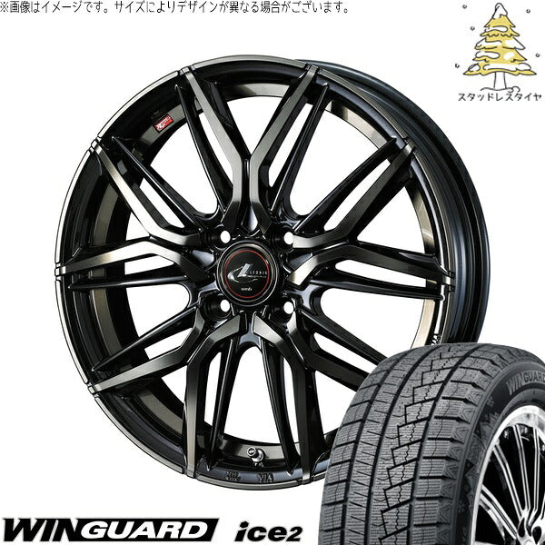 ネクセン ウィンガード アイス2 175/65R15 ＋ レオニス LM パールブラックミラーカット/チタントップ 15インチ 4.5J +45 4H100P スタッドレス・ホイール4本セット。1枚目。