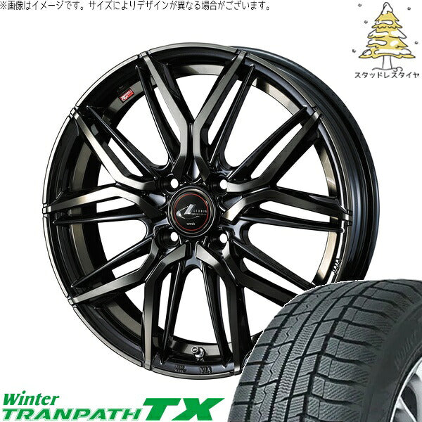 トーヨータイヤ ウィンタートランパス TX 185/65R15 ＋ レオニス LM パールブラックミラーカット/チタントップ 15インチ 5.5J +50 4H100P スタッドレス・ホイール4本セット。1枚目。