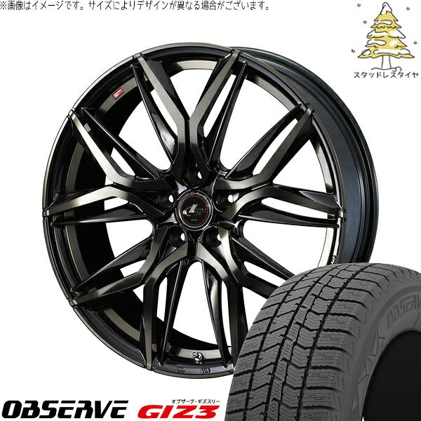 トーヨータイヤ オブザーブ GIZ3 215/55R17 ＋ レオニス LM パールブラックミラーカット/チタントップ 17インチ 6.5J +42 5H100P スタッドレス・ホイール4本セット。1枚目。