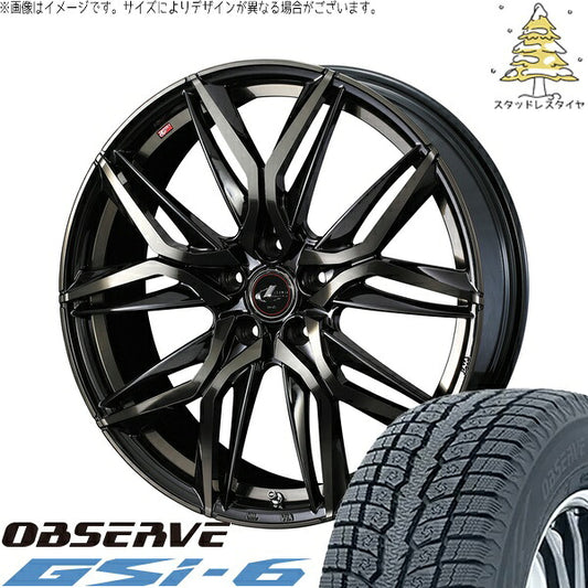 トーヨータイヤ オブザーブ Gsi-6 225/60R18 ＋ レオニス LM パールブラックミラーカット/チタントップ 18インチ 7J +55 5H114.3P スタッドレス・ホイール4本セット。1枚目。