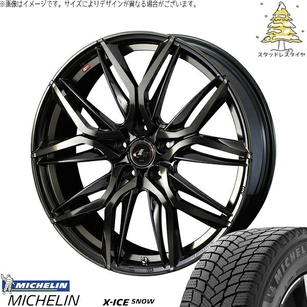 ミシュラン エックスアイス スノー 175/65R15 ＋ レオニス LM パールブラックミラーカット/チタントップ 15インチ 6J +45 5H100P スタッドレス・ホイール4本セット。1枚目。