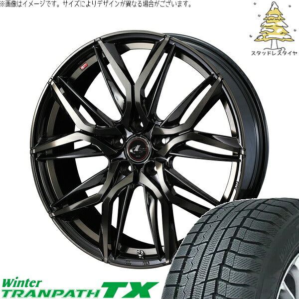 トーヨータイヤ ウィンタートランパス TX 215/55R17 ＋ レオニス LM パールブラックミラーカット/チタントップ 17インチ 6.5J +52 5H114.3P スタッドレス・ホイール4本セット。1枚目。