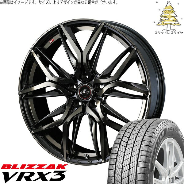 ブリヂストン ブリザック VRX3 225/65R17 ＋ レオニス LM パールブラックミラーカット/チタントップ 17インチ 7J +47 5H114.3P スタッドレス・ホイール4本セット。1枚目。