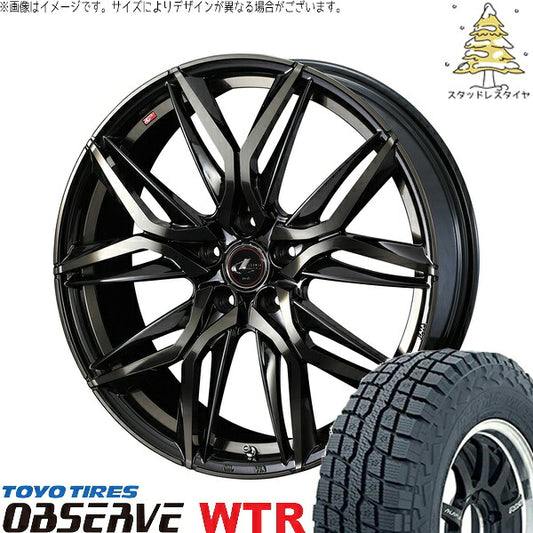 トーヨータイヤ オブザーブ W/T-R 245/65R17 ＋ レオニス LM パールブラックミラーカット/チタントップ 17インチ 7J +42 5H114.3P スタッドレス・ホイール4本セット。1枚目。