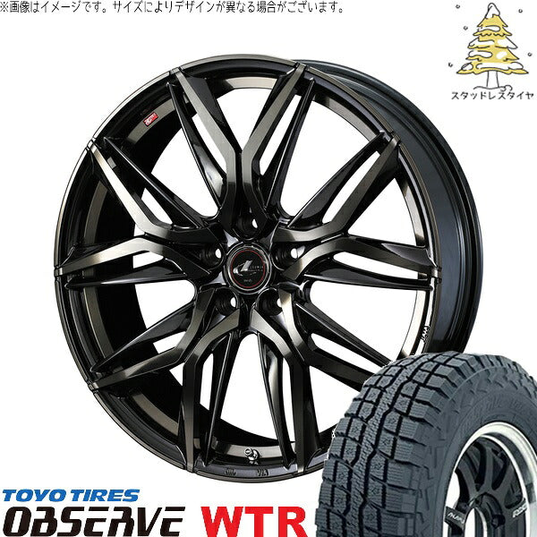 トーヨータイヤ オブザーブ W/T-R 225/70R16 ＋ レオニス LM パールブラックミラーカット/チタントップ 16インチ 6.5J +40 5H114.3P スタッドレス・ホイール4本セット。1枚目。