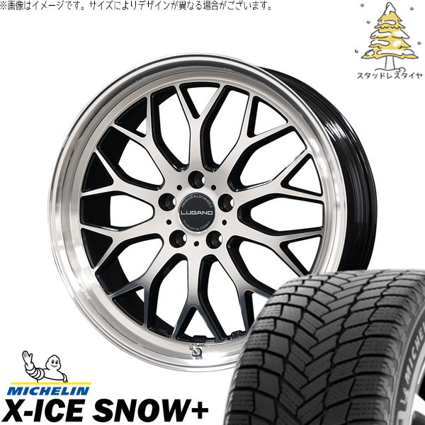 ミシュラン エックスアイス スノー+ 225/55R18 ＋ ヴェネルディ ルガーノ ミラーカット/ブラックメタリック 18インチ 7.5J +40 5H114.3P スタッドレス・ホイール4本セット。1枚目。