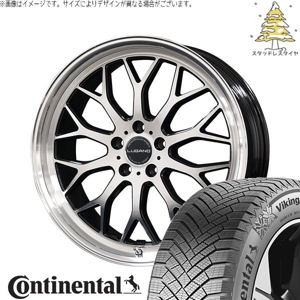 コンチネンタル バイキングコンタクト エイト (VikingContact8) 255/45R20 ＋ ヴェネルディ ルガーノ ミラーカット/ブラックメタリック 20インチ 8.5J +38 5H114.3P スタッドレス・ホイール4本セット。1枚目。