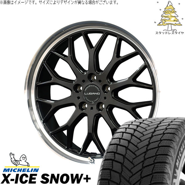 ミシュラン エックスアイス スノー+ 245/35R20 ＋ ヴェネルディ ルガーノ ブラックメタリック/リムミラーカット 20インチ 8J +38 5H114.3P スタッドレス・ホイール4本セット。1枚目。