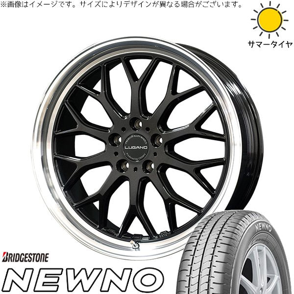 ブリヂストン ニューノ 215/45R18 ＋ ヴェネルディ ルガーノ ブラックメタリック/リムミラーカット 18インチ 7.5J +40 5H114.3P サマー・ホイール4本セット。1枚目。