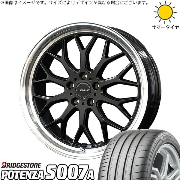 ブリヂストン ポテンザ S007A 235/50R18 ＋ ヴェネルディ ルガーノ ブラックメタリック/リムミラーカット 18インチ 7.5J +40 5H114.3P サマー・ホイール4本セット。1枚目。