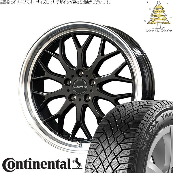 コンチネンタル バイキングコンタクト セブン (VikingContact7) 245/40R20 ＋ ヴェネルディ ルガーノ ブラックメタリック/リムミラーカット 20インチ 8J +45 5H114.3P スタッドレス・ホイール4本セット。1枚目。