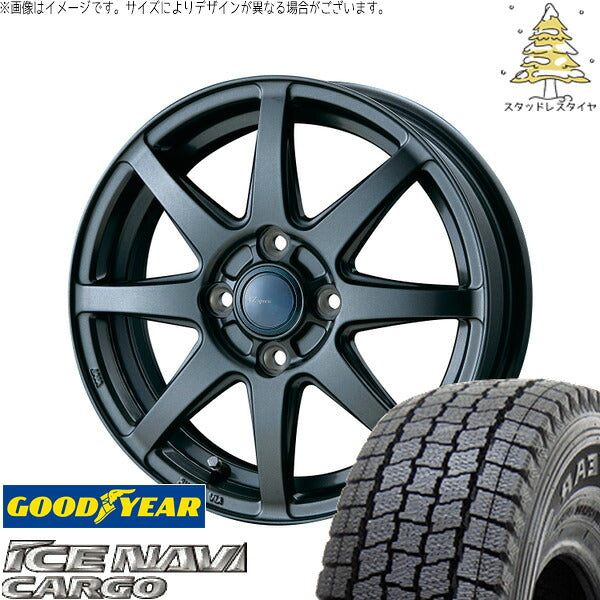 グッドイヤー アイスナビカーゴ 145/80R12 ＋ AZ sports LX-8 ダークグレーメタリック 12インチ 3.50B +45 4H100P スタッドレス・ホイール4本セット。1枚目。