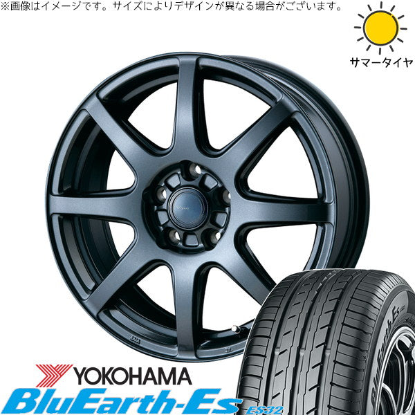 ヨコハマタイヤ ブルーアース ES32 195/65R15 ＋ AZ sports LX-8 ダークグレーメタリック 15インチ 6.0J +43 5H100P サマー・ホイール4本セット。1枚目。