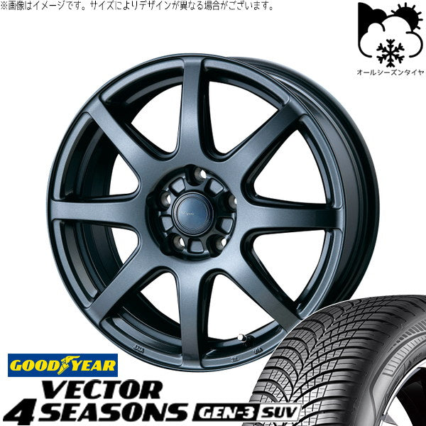 グッドイヤー ベクター4シーズンズ GEN-3 SUV 225/65R17 ＋ AZ sports LX-8 ダークグレーメタリック 17インチ 7.0J +48 5H100P オールシーズン・ホイール4本セット。1枚目。