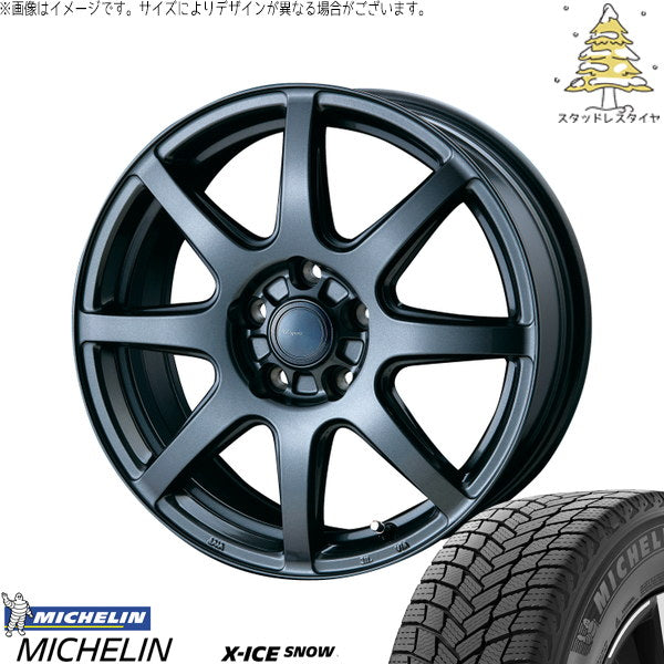 ミシュラン エックスアイス スノー 195/55R16 ＋ AZ sports LX-8 ダークグレーメタリック 16インチ 6.5J +45 5H100P スタッドレス・ホイール4本セット。1枚目。