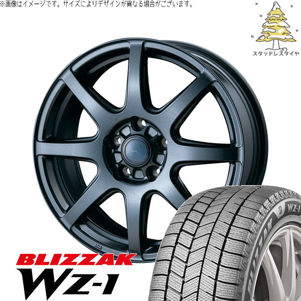 ブリヂストン ブリザック WZ-1 215/50R17 ＋ AZ sports LX-8 ダークグレーメタリック 17インチ 7.0J +48 5H100P スタッドレス・ホイール4本セット。1枚目。