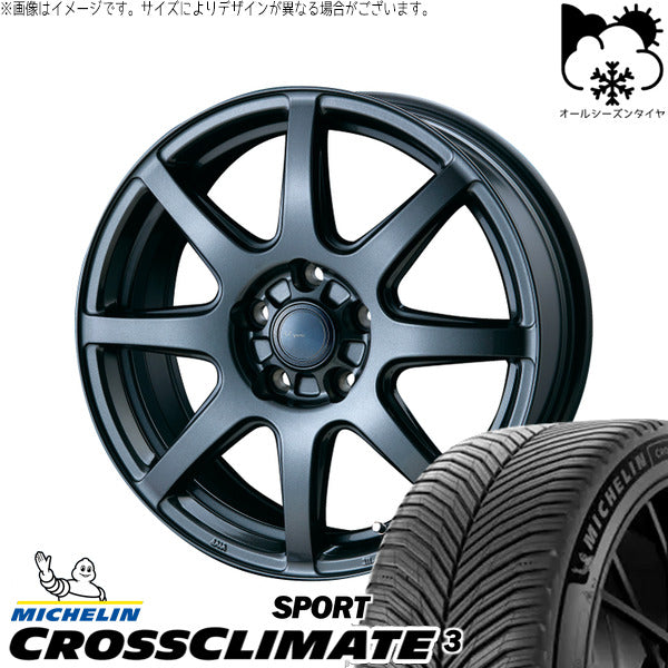ミシュラン CROSSCLIMATE 3 SPORT 215/40R18 ＋ AZ sports LX-8 ダークグレーメタリック 18インチ 7.5J +38 5H114.3P オールシーズン・ホイール4本セット。1枚目。