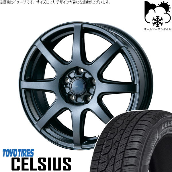 トーヨータイヤ セルシアス 215/60R17 ＋ AZ sports LX-8 ダークグレーメタリック 17インチ 7.0J +38 5H114.3P オールシーズン・ホイール4本セット。1枚目。