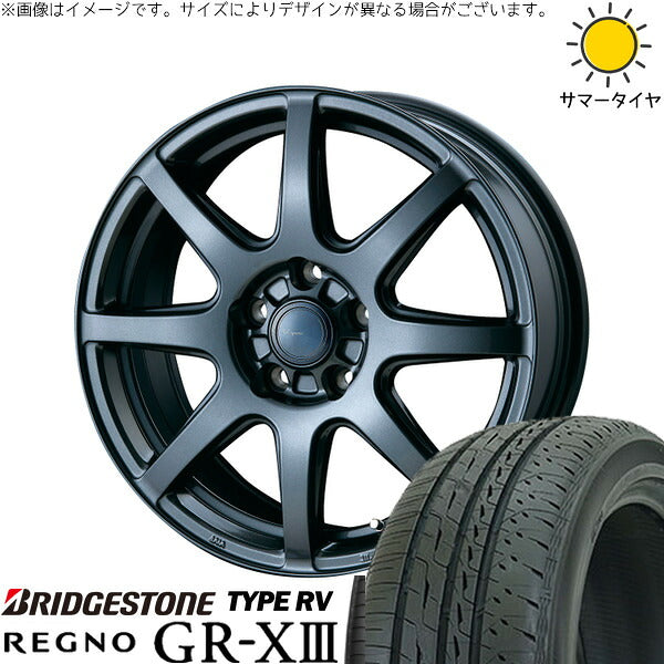ブリヂストン レグノ GR-X3 タイプRV 215/55R17 ＋ AZ sports LX-8 ダークグレーメタリック 17インチ 7.0J +53 5H114.3P サマー・ホイール4本セット。1枚目。
