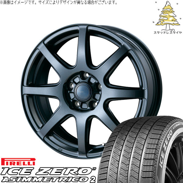 ピレリ アイスゼロアシンメトリコ2 225/50R17 ＋ AZ sports LX-8 ダークグレーメタリック 17インチ 7.0J +53 5H114.3P スタッドレス・ホイール4本セット。1枚目。
