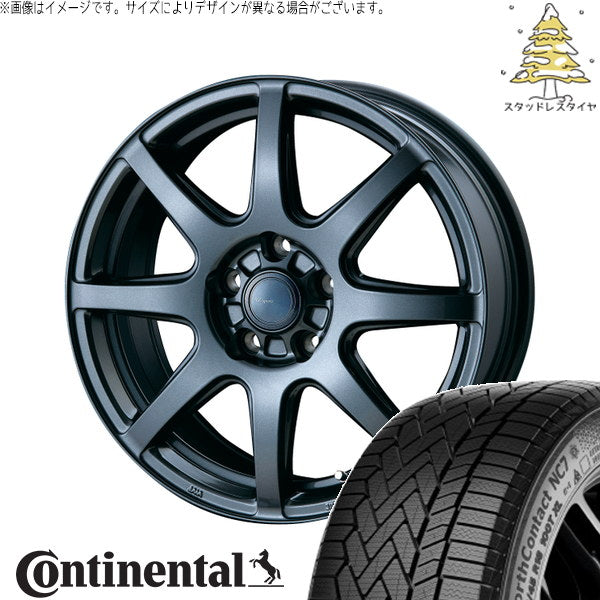 コンチネンタル ノースコンタクト NC7 225/55R18 ＋ AZ sports LX-8 ダークグレーメタリック 18インチ 7.5J +39 5H114.3P スタッドレス・ホイール4本セット。1枚目。