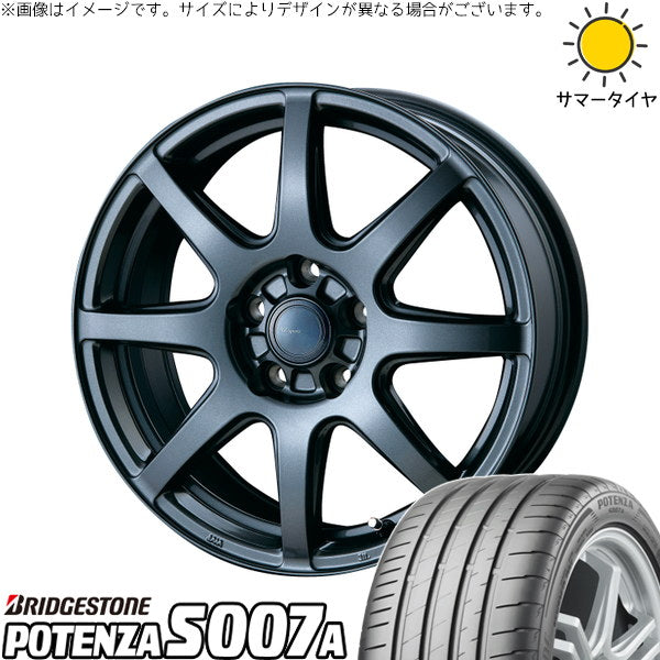 ブリヂストン ポテンザ S007A 225/45R18 ＋ AZ sports LX-8 ダークグレーメタリック 18インチ 7.5J +53 5H114.3P サマー・ホイール4本セット。1枚目。