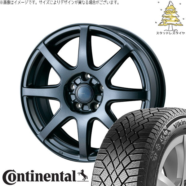コンチネンタル バイキングコンタクト7 215/70R16 ＋ AZ sports LX-8 ダークグレーメタリック 16インチ 6.5J +48 5H114.3P スタッドレス・ホイール4本セット。1枚目。