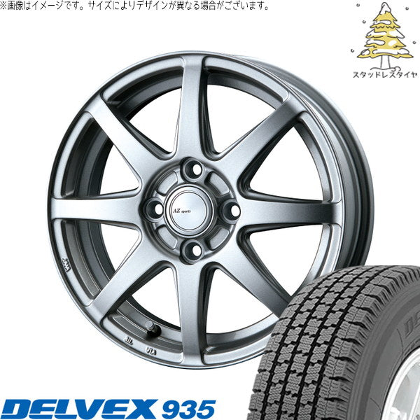 トーヨータイヤ デルベックス 935 145/80R12 ＋ AZ sports LX-8 クロームシルバー 12インチ 3.50B +45 4H100P スタッドレス・ホイール4本セット。1枚目。