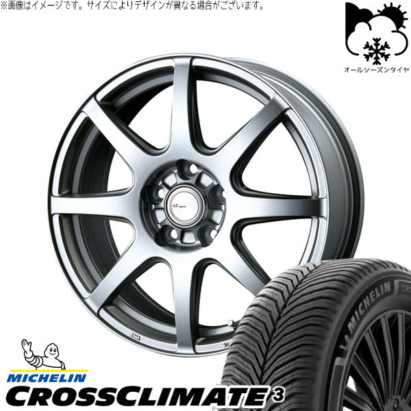 ミシュラン CROSSCLIMATE 3 225/65R17 ＋ AZ sports LX-8 クロームシルバー 17インチ 7.0J +38 5H114.3P オールシーズン・ホイール4本セット。1枚目。