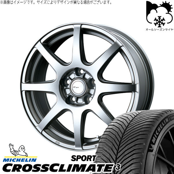ミシュラン CROSSCLIMATE 3 SPORT 215/40R18 ＋ AZ sports LX-8 クロームシルバー 18インチ 7.5J +38 5H114.3P オールシーズン・ホイール4本セット。1枚目。