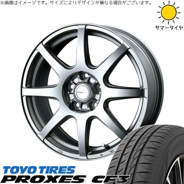 トーヨータイヤ プロクセス CF3 215/60R16 ＋ AZ sports LX-8 クロームシルバー 16インチ 6.5J +53 5H114.3P サマー・ホイール4本セット。1枚目。
