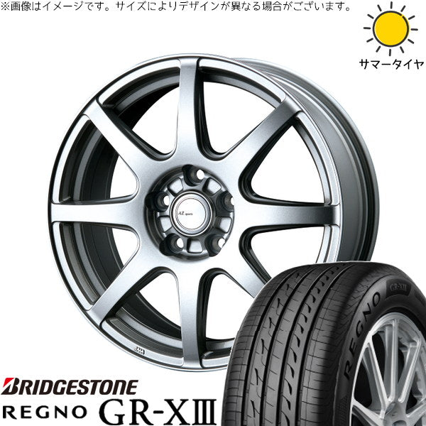 ブリヂストン レグノ GR-X3 215/50R17 ＋ AZ sports LX-8 クロームシルバー 17インチ 7.0J +53 5H114.3P サマー・ホイール4本セット。1枚目。